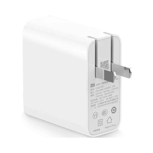 CN Plug Xiaomi 65w USB-C адаптер питания QC 3,0 USB вилка для дома Быстрая зарядка мобильное зарядное устройство для комьютера портативный интерфейс type-c - Цвет: CN Plug