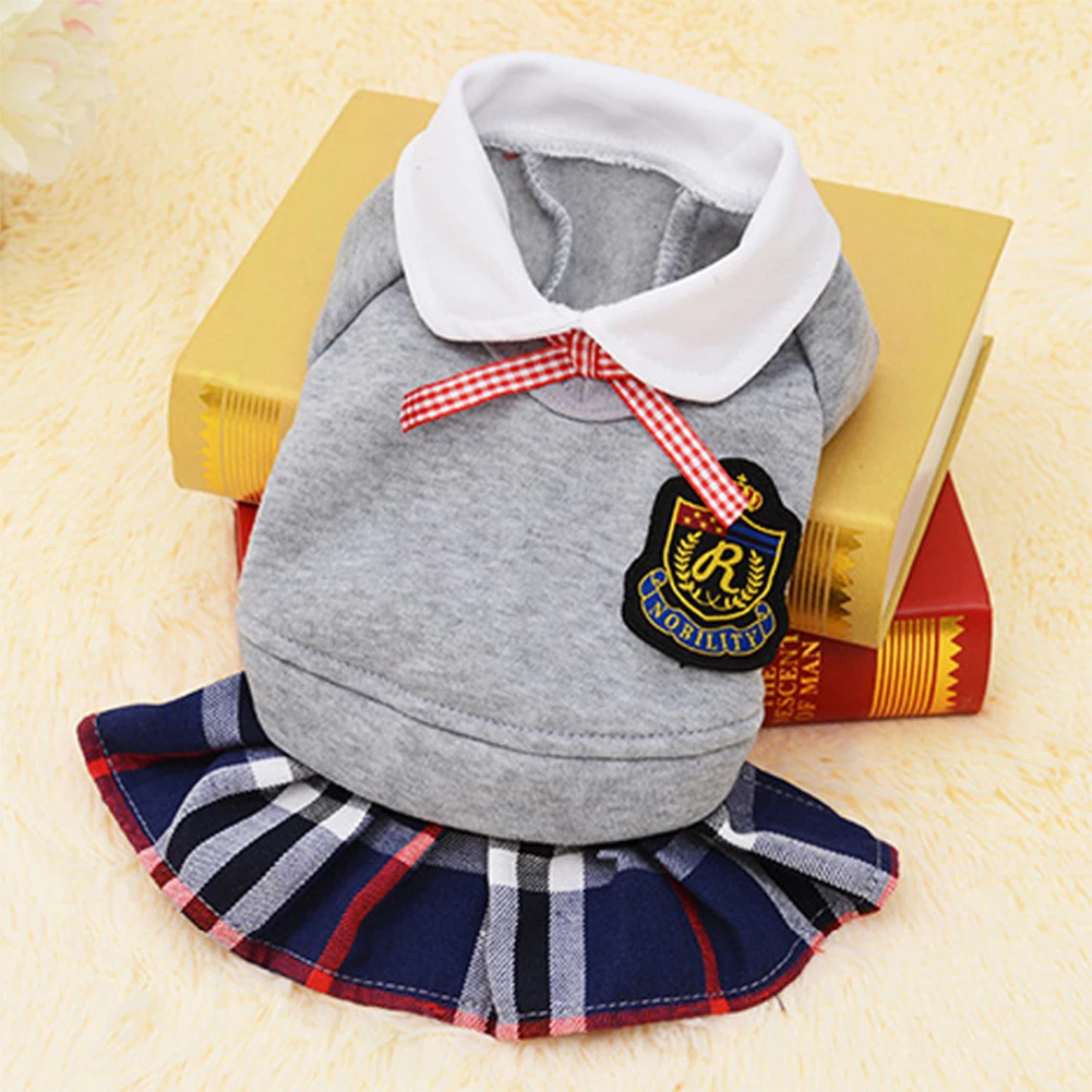 Soft Comfortable Party Puppy Photos Fashion Warm Chihuahua Cute Stripe School Gift Dog Dress Cotton Blend