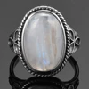 Natural Moonstone Rings for Women's Silver 925 Jewelry Vintage Party Rings With 11x17MM Big Oval Gemstone Gifts Wholesale ► Photo 3/6