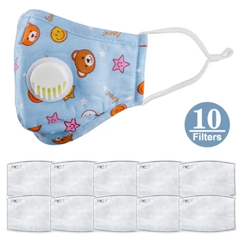 

Kids Cotton PM2.5 Anti-smog Anti-Dust, Smoke, Gas and Allergies Adjustable and Reusable Masks Activated Carbon Masks