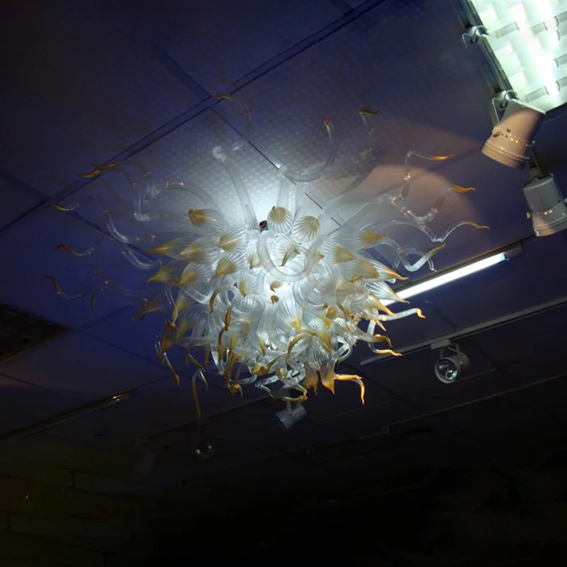 Unique Design Ceiling Lights Hand Blown Glass Chandeliers Dining Table Top Modern LED Energy Saving Light Source Lamps 32 Inches | Лампы и