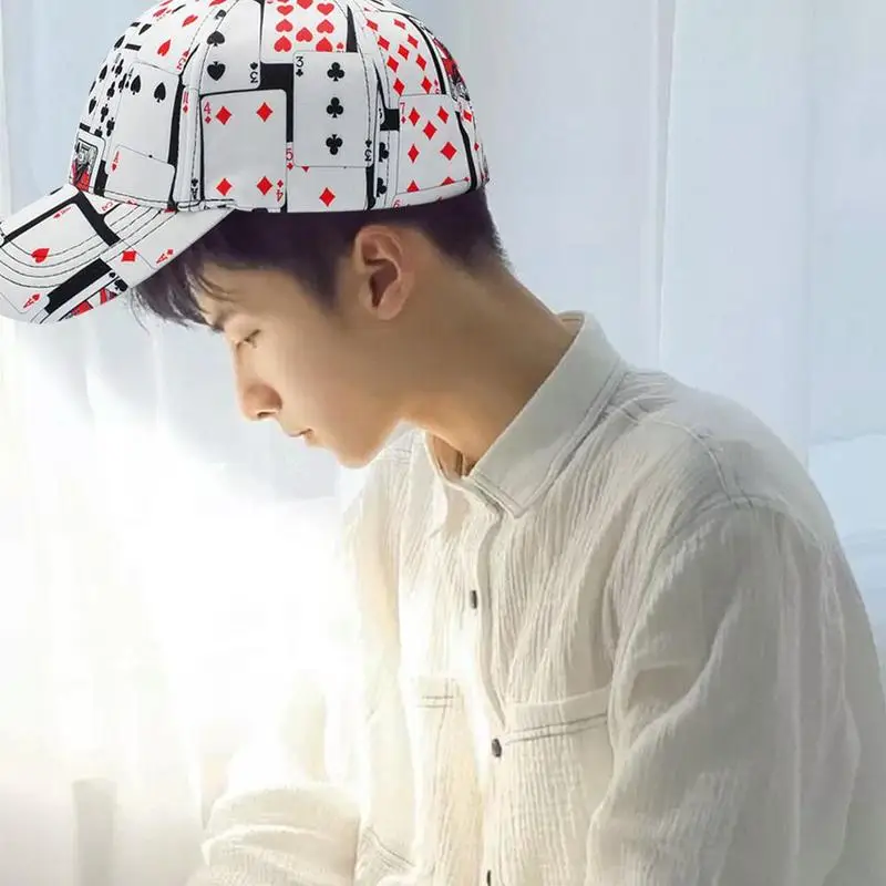 Крутая Кепка в стиле «хип-хоп» с плоским козырьком, бейсболка с принтом «покер», Кепка от солнца для мальчиков и девочек, модная кепка-бейсболка