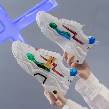 

Spring thick-soled sports shoes women students Korean version of the new mesh breathable color matching running shoes ZS-08