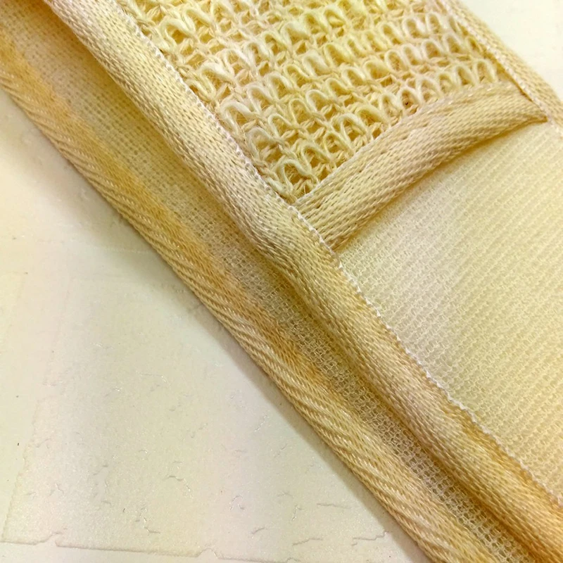 Newly Flax Cotton Soft Exfoliating Back Strap Bath Brush Shower Massage Spa Scrubber Sponge Body Skin Health Cleaning CLA88