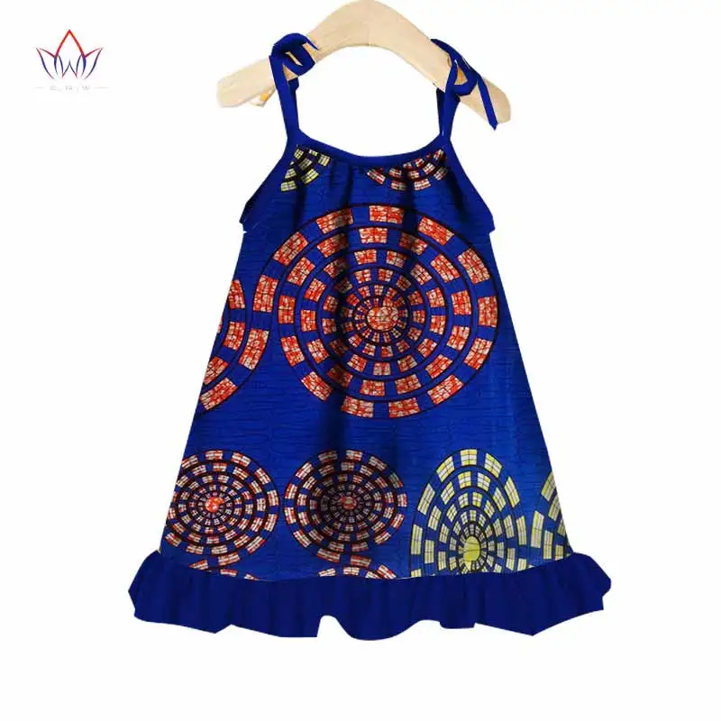 Африканский женская одежда дети Дашики традиционные хлопок Платья для женщин соответствия Африка платье для девочек с принтом летние хлопковые brw WYT37 - Цвет: 3