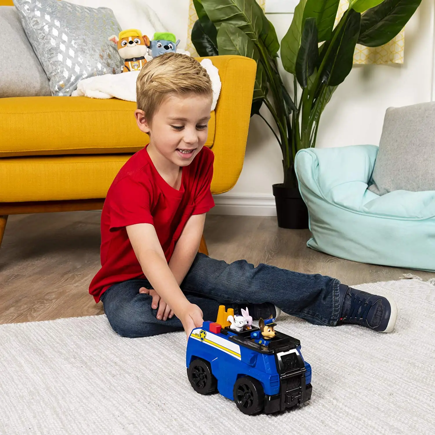PAW Patrol Chase and Marshall's Ride 'n' Rescue трансформация 2 в 1 игровой набор и пожарная машина