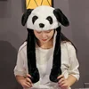 2021 New Plush Moving Husky Ear Hat Cartoon Animal Panda Funny Ears Pinching Ear to Move Vertically Plush Toys Cute Caps 1