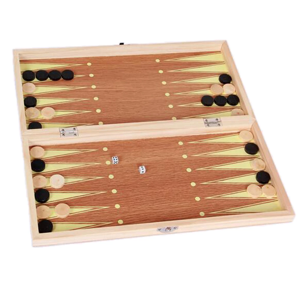 

Travel Chess Set 3 in 1 Chess Checkers Backgammon Set for Adults Kids, Folding Board 9.4 Inch, BPA Free Wood Material