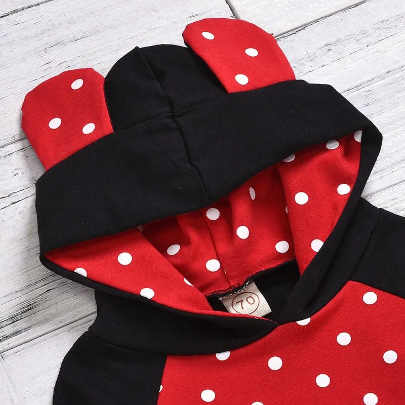 Осенне-весенняя детская одежда; одежда для малышей; комплекты для девочек; толстовка в горошек с длинными рукавами+ штаны; повседневный костюм; комплект