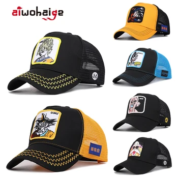 

Fashion Embroidered Baseball Cap Quality Anime Dragon Balls Mesh Caps Male Female Snapback Hat Brand Sun Hat Adjustable Bone