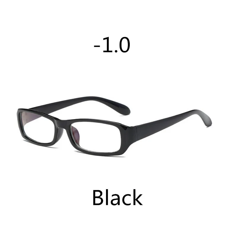 Black -1.0 Elbru, анти-синий светильник, квадратные очки для близорукости, для женщин и мужчин, готовые близорукие очки, диоптрия-4,0 до-, унисекс - Цвет оправы: Black -1.0