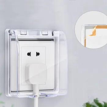 

Self-adhesive 86 type wall socket waterproof box nail-free glue paste Doorbell board panel Cover switch Button protection Cover