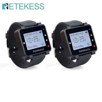 

2pcs Retekess T128 433.92MHz Watch Receiver for Wireless Waiter Calling System Pager Restaurant Equipment Customer Service