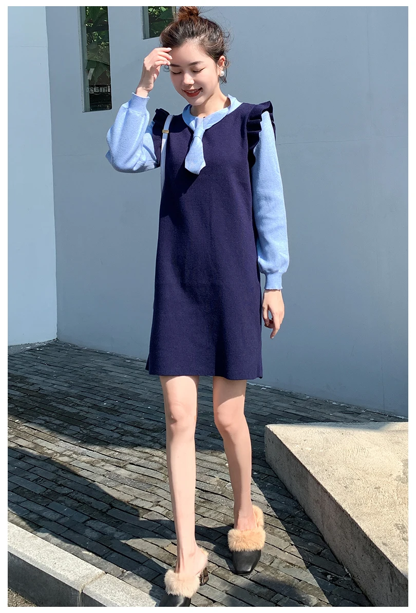 Poncho Blusas De Inverno Feminina Autumn Loose Sweater Institute Of Female In Falbala Bump Color And Winter Wind Knitted Dress