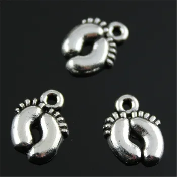 

30pcs 3 Colors Antique Bronze, Antique Silver Color, Antique Gold Charm Feet Charms Little Feet Charms Baby Feet 10x13mm