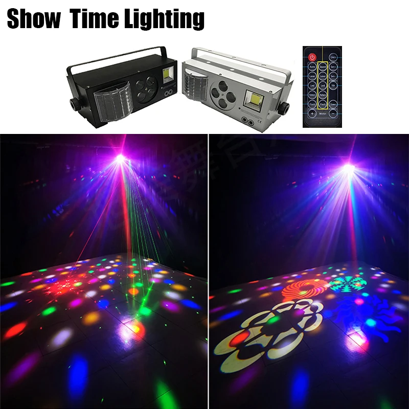 Powerful Dj Led Laser Pattern Strobe 4 IN 1 Disco Light With Remote
