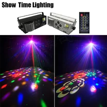 Leistungsstarke Dj Led Laser Muster Strobe 4 IN 1 Disco Licht Mit Fernbedienung Gute Wirkung Für Party KTV Club hochzeit
