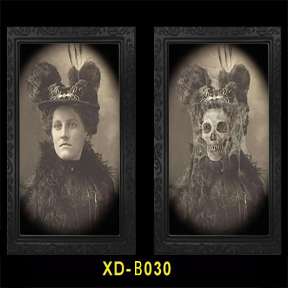 Хэллоуин ужас фоторамка линзовидный 3D сменный лицо страшный портрет привидение