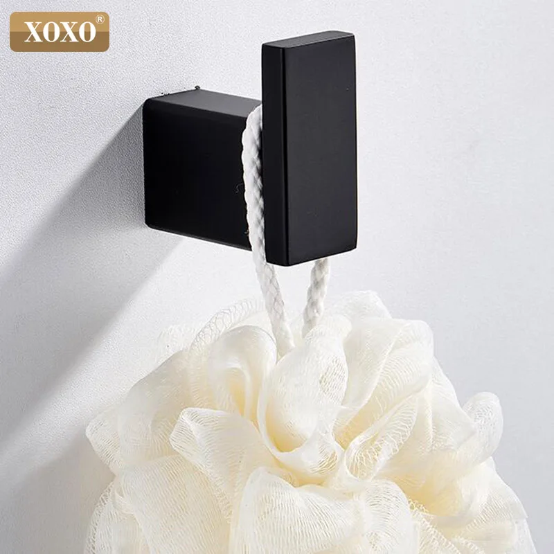 XOXO black stainless steel 304 towel ring robe hook toilet brush holder towel hang bathroom accessories sets of paper clips 4880
