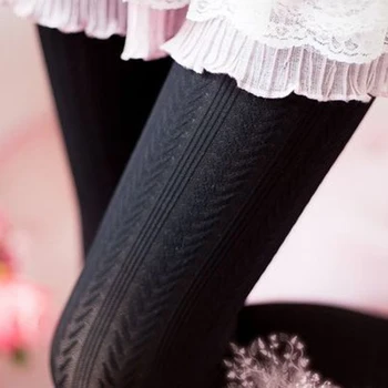 

Autumn Spring Women Tights Elastic Jacquard Tights Hosiery Solid Color Warm Stockings Lady Stretchy Pantyhose