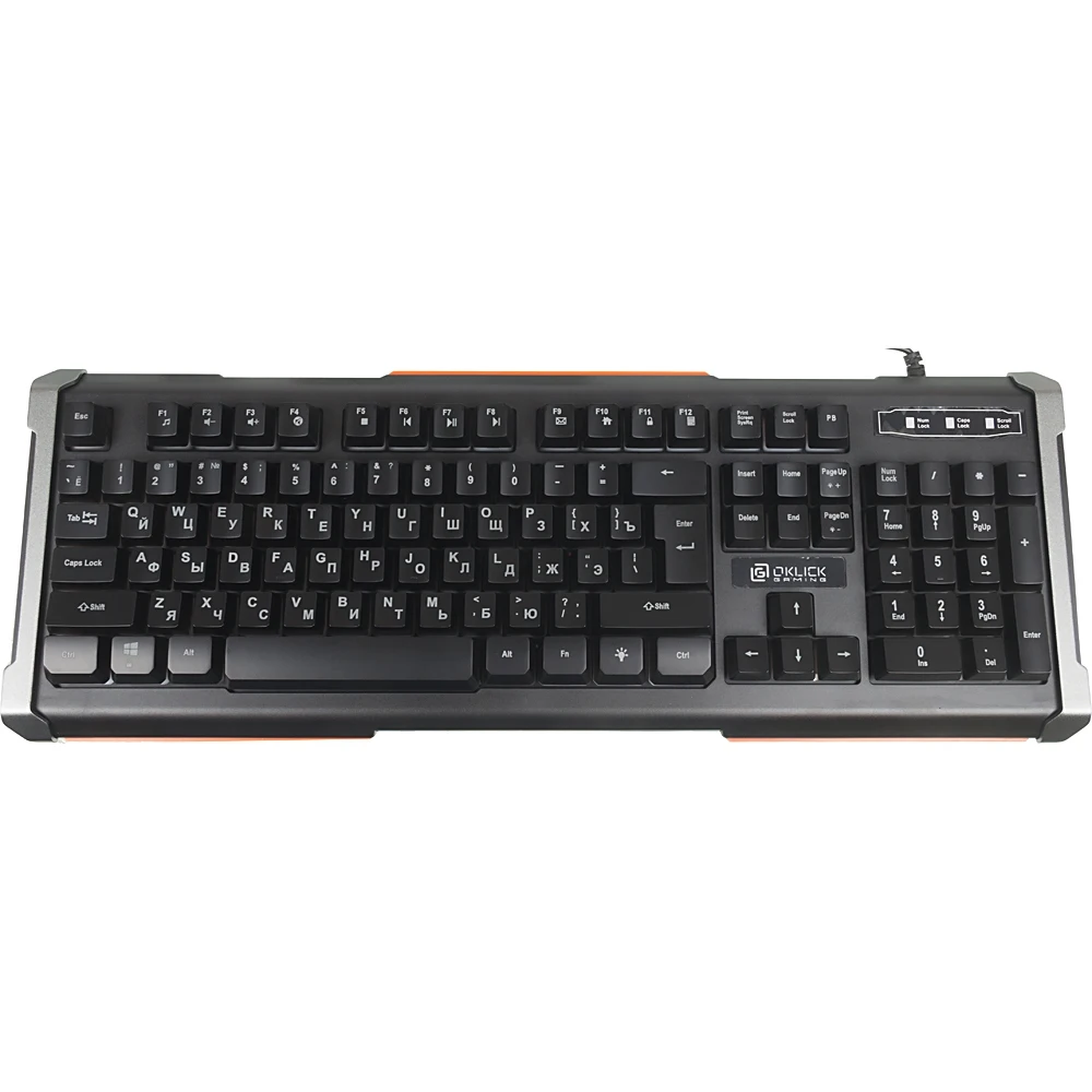 Клавиатура Oklick 717G BLACK DEATH черный/серый USB Multimedia for gamer LED