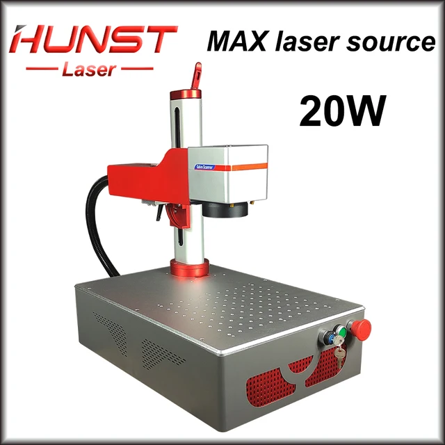 Hunst Metal Laser Marking Machine with JPT Raycus Max Source 20W 30W Foldable Mini Fiber Laser Engraver for DIY Marking Gift MAX 20W