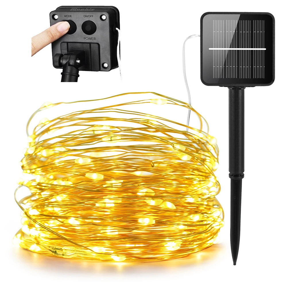 

22M 200 Led Christmas Tree Garland Houses/Street Garden Waterproof Solar Chain String Fairy Lights Outdoor Valentines Decoration