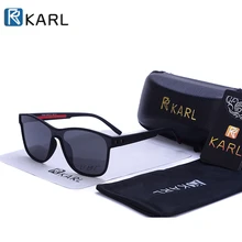 Карл поляризационные солнцезащитные очки Мужские квадратные солнцезащитные очки для вождения фирменный Дизайн TR90 оправа оттенки женские очки аксессуары синие очки