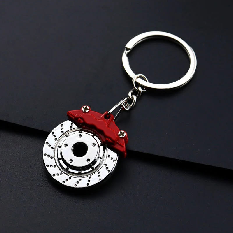 3D Disc Brake Caliper Shape Auto Parts Model Key Chain Red Actually