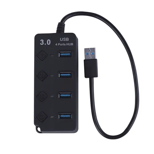 Серебристый Для ПК компьютер Мульти USB 3,0 usb-хаб высокоскоростной 4/7 портов 5 Гбит/с высокая скорость включения* выключения переключатели адаптер питания переменного тока - Цвет: Серебристый