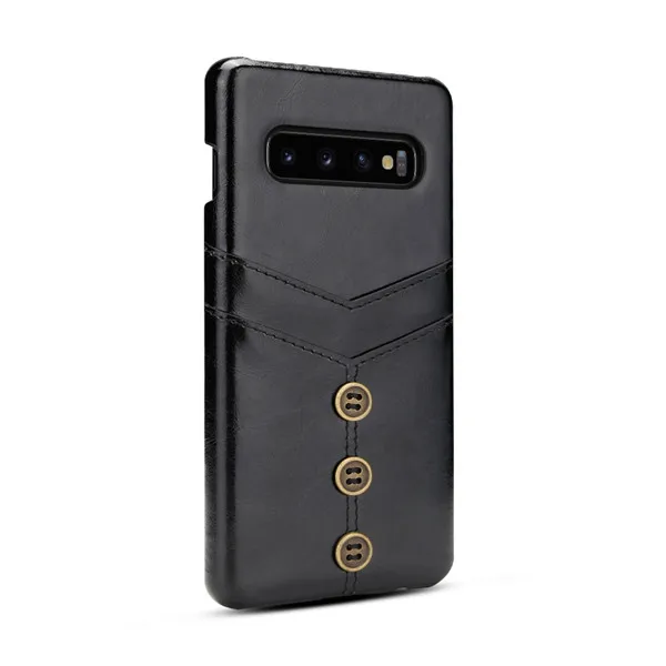 Black Кожаный чехол S10 для samsung S9, чехол, роскошный Слот для карт S10, чехол для samsung Galaxy S9 Plus S10 Plus, чехол S10E S10 5G, чехол - Цвет: Black