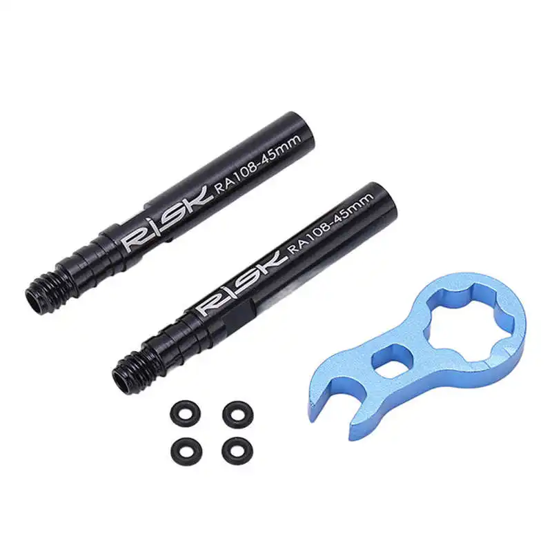 45mm 80mm Bike Inner Tubes Presta Valve Extender Extension with Core Wrench Integrated bicycle valve extender
