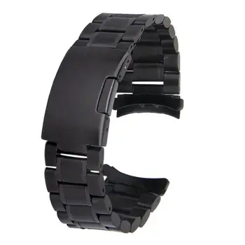 

22mm Stainless Steel Solid Links Bracelet Watch Band Strap Curved End