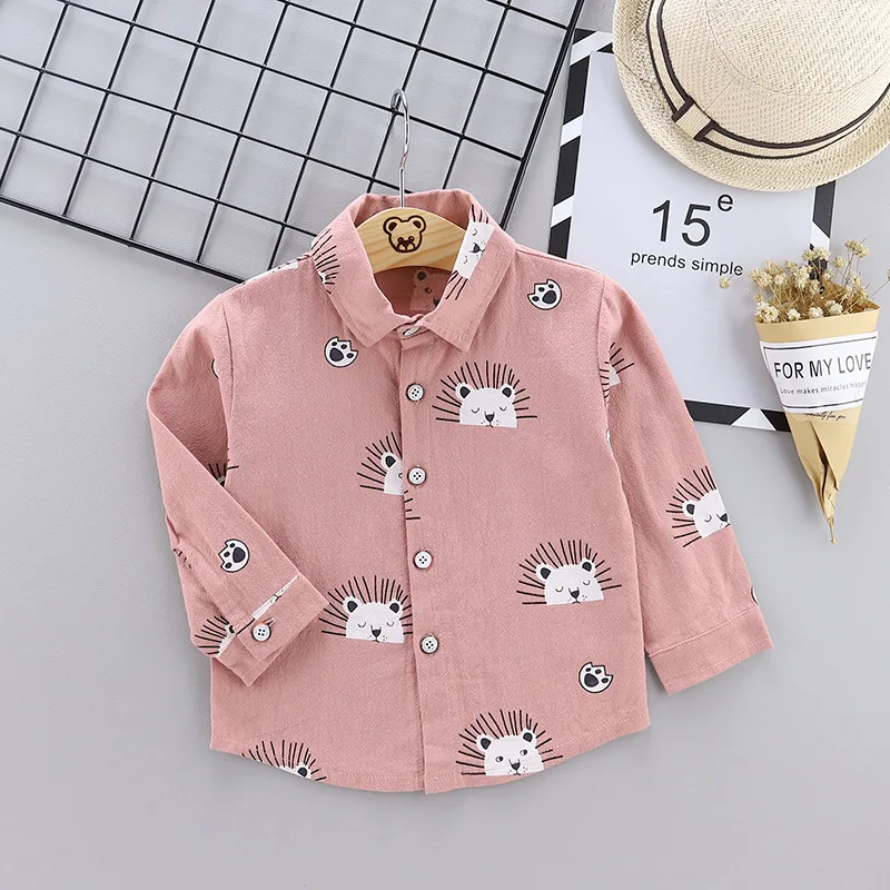 Autumn New Products Korean-style CHILDREN'S Shirt 3 to 4 Years Old BOY'S Cartoon Long-sleeve Blouse Baby CHILDREN'S Jacket