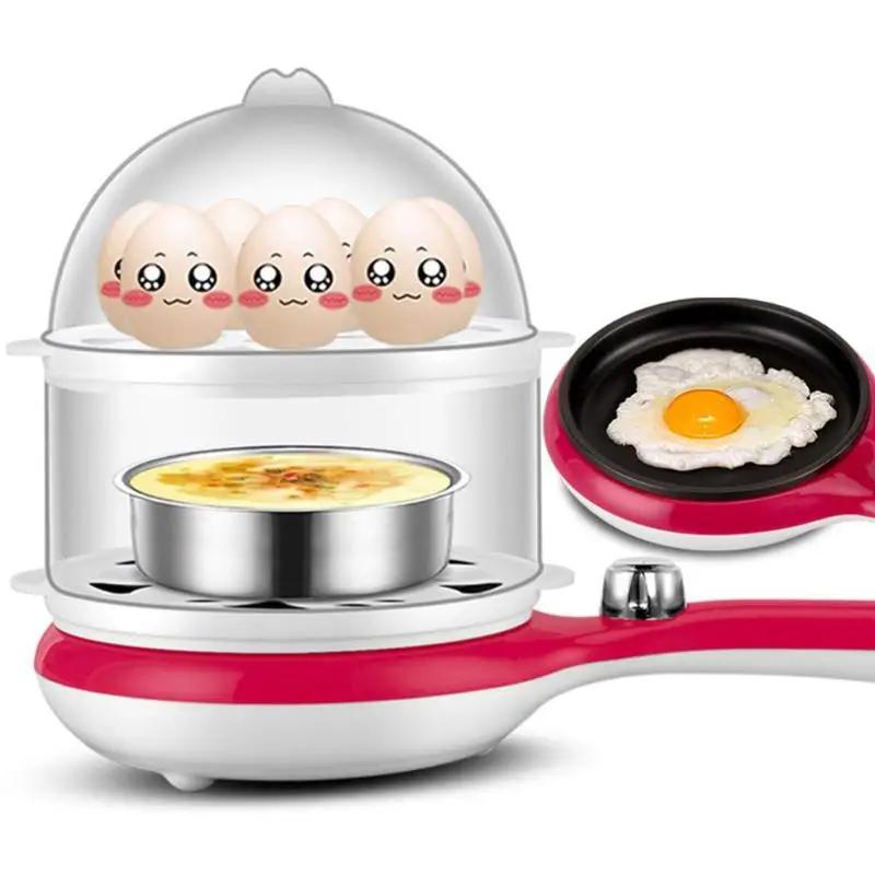 3 в 1 многофункциональная Бытовая мини-омлет для яиц блинчики электрическая жареная сковорода для стейка антипригарная вареная яица пароварка
