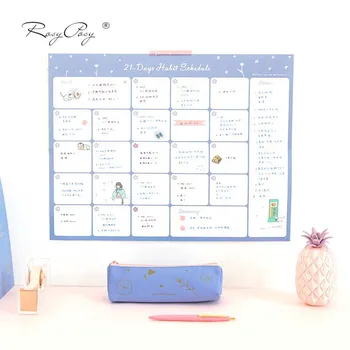 

100 Days Daily Weekly Monthly Students Study Calendar Self-Discipline Table Office Target Work Agenda Schedule Planner 2020