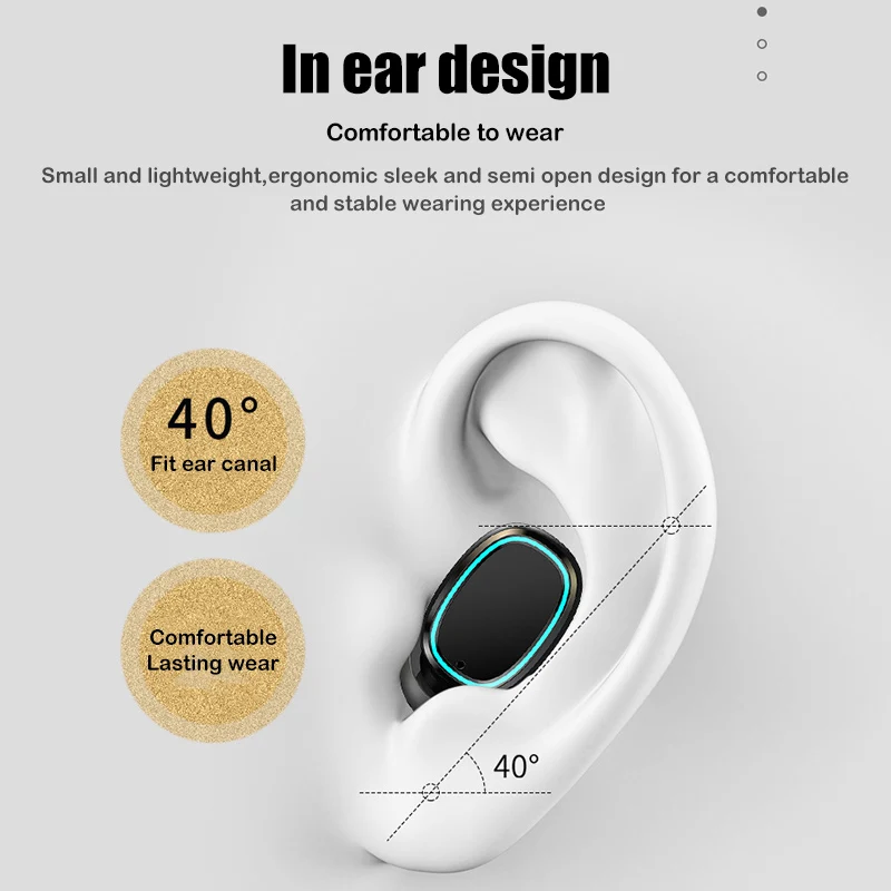 TWS Bluetooth 5 0 Wireless Earphones Touch Control Fingerprint Touch Control Noise Reduction HiFi Stereo Headset w Charging Case