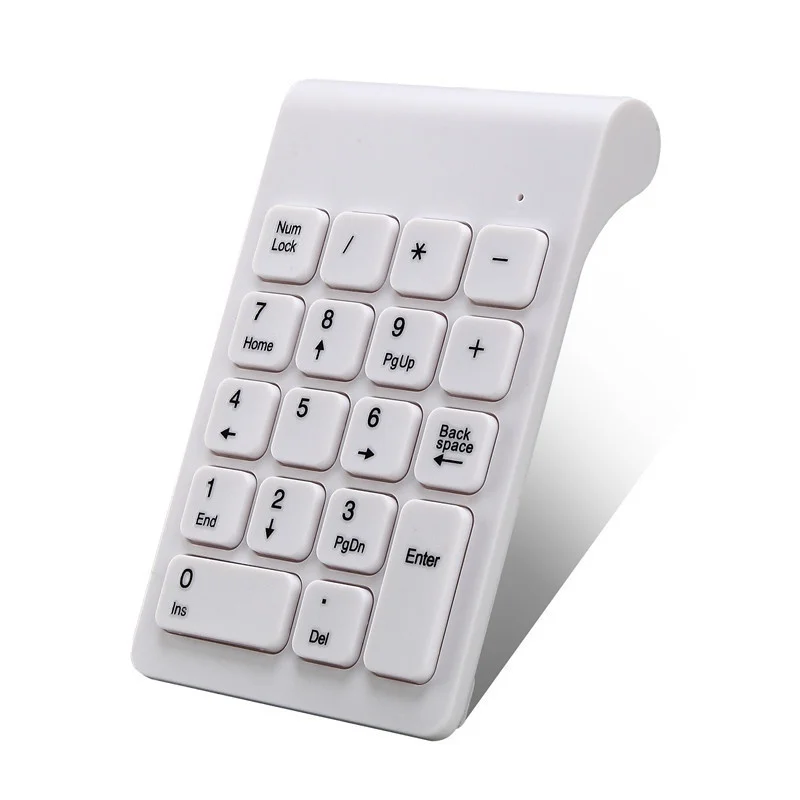2,4G беспроводная цифровая клавиатура USB с 19 клавишами, мини-клавиатура для ноутбука, ноутбука, компьютера, клавиатуры - Цвет: wireless white