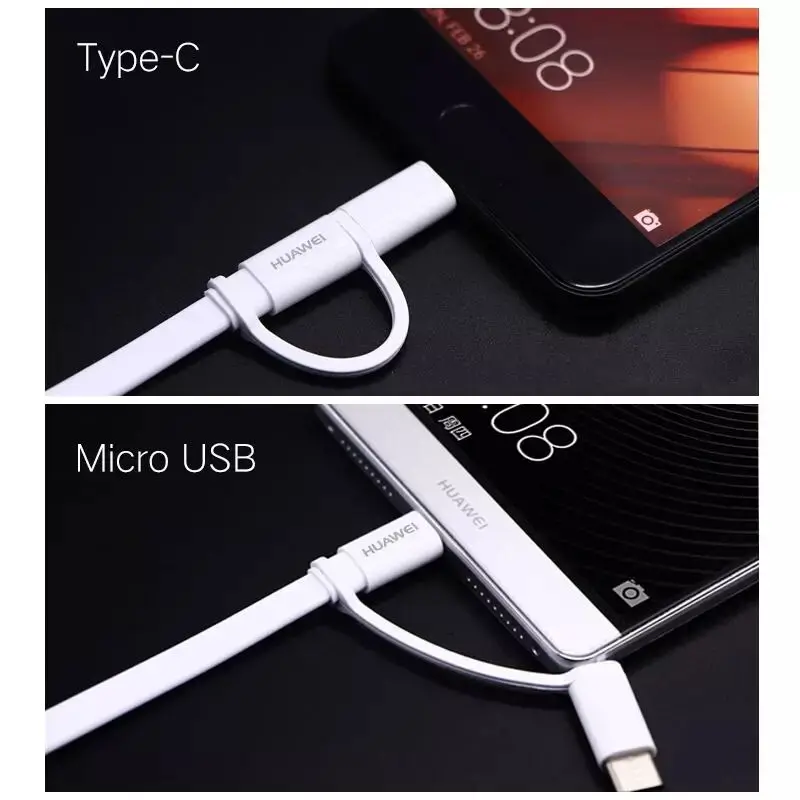 2 в 1 Micro USB type C кабель huawei P20 Pro быстрое зарядное устройство 2A 1,5 M type-C зарядный кабель Honor 8 9 V9 P7 P8 P9 P10 lite