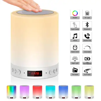 

LED New Style Seven Color Creative Wood Grain Charging Small Night Lamp Bedside Light Table Lamps Touch Pat Ambience Lighting