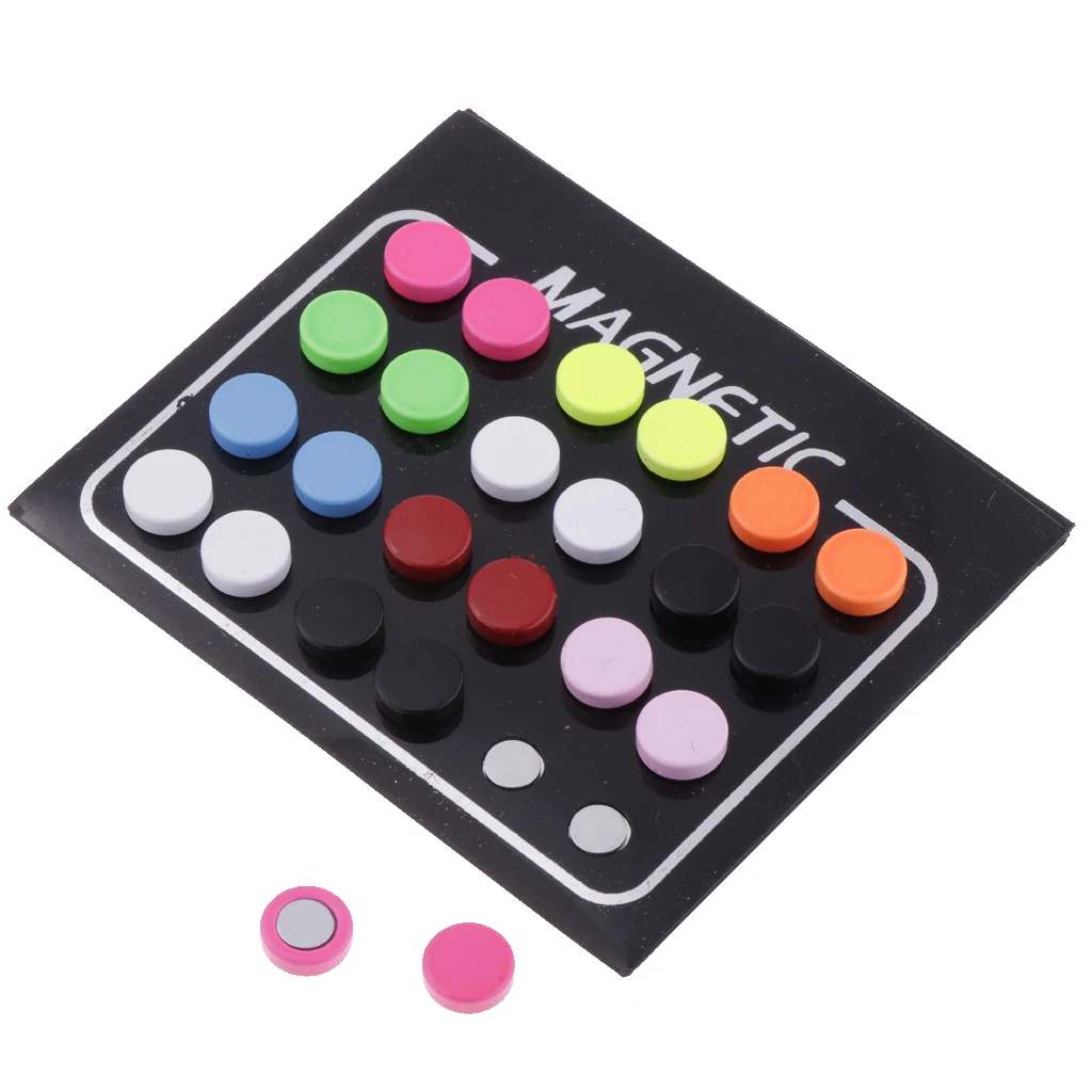 12 Pair 8mm Mix Color 8mm Round Magnetic Stud Earrings for Kids Teen Girls Womens