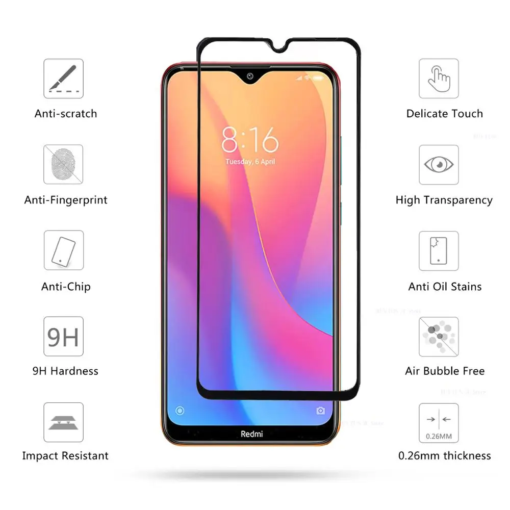 2 in 1 Camera Glass For Redmi Note 8t Tempered Glass Screen Protector For Redmi Note 2