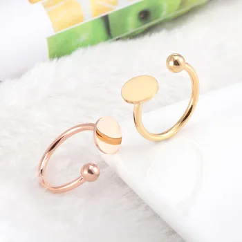 

New Multicolor Titanium Steel Round Card Open Ring Personality Simple Inch Fashion Couple Ring
