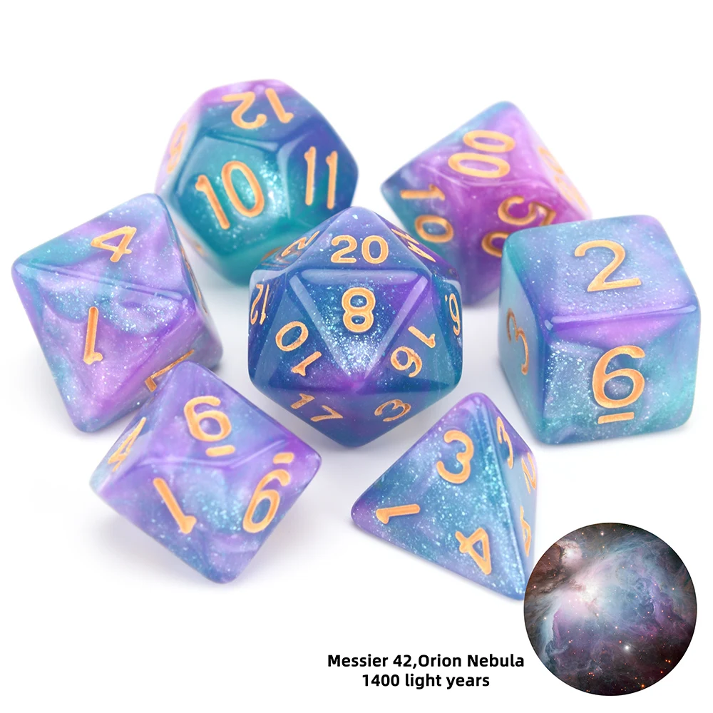 Новая Туманность игральные кости DnD набор с чёрный мешок с кулиской для DnD MTG Настольный RPGs игры