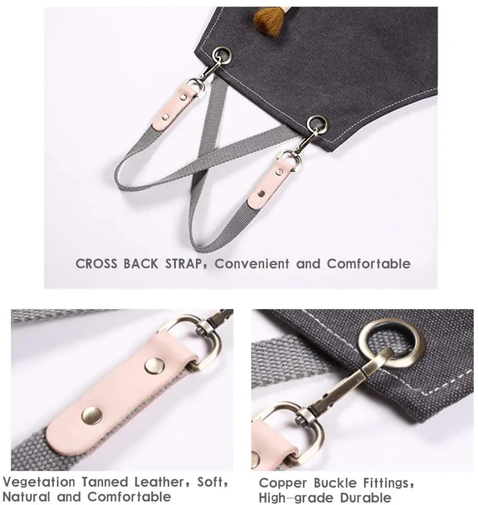 Denim Canvas kitchen Aprons For Woman Men Work Apron For Grill Restaurant Bar Shop Cafes Beauty Nails Studios Hair Stylist Bib