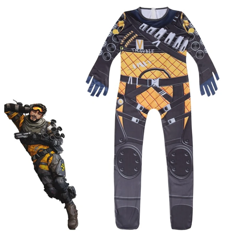 Hot sale Apex Legends costume cosplay for kids Mirage Game Lifeline Halloween Christmas Party Costumes for children gift - Цвет: Mirage costume