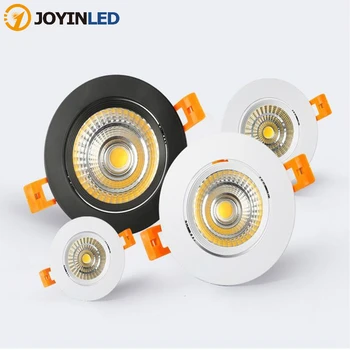 

Dimmable Recessed LED Downlights 5W 7W 9W 12W COB LED Ceiling Spot Lights AC85~265V Warm Cold White LED Lamps Indoor Lighting