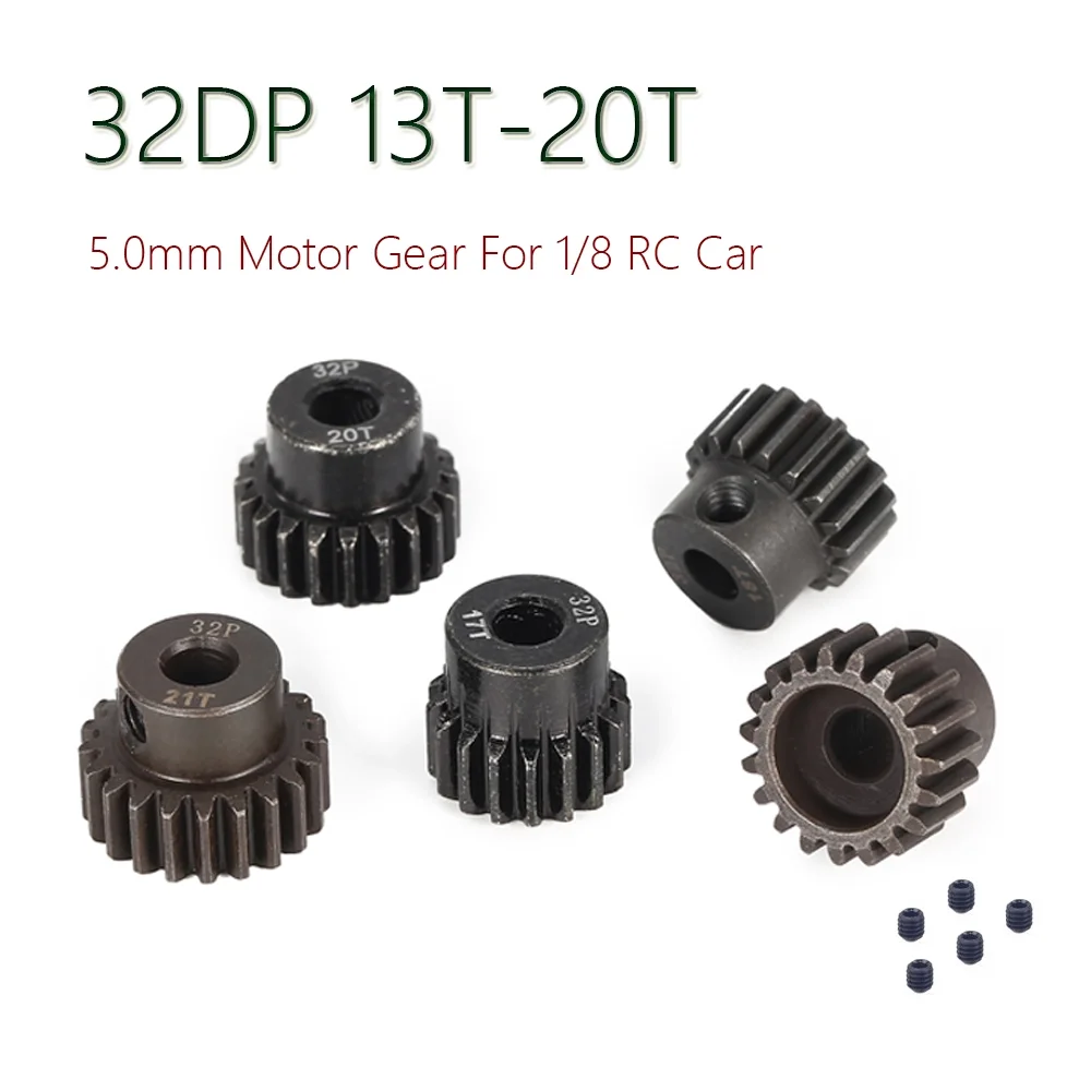 

32DP 5mm 13T 14T 15T 16T 17T 18T 19T 20T 21T Metal Pinion Motor Gear for 1/8 RC HSP HPI Crawler Buggy Truck Car