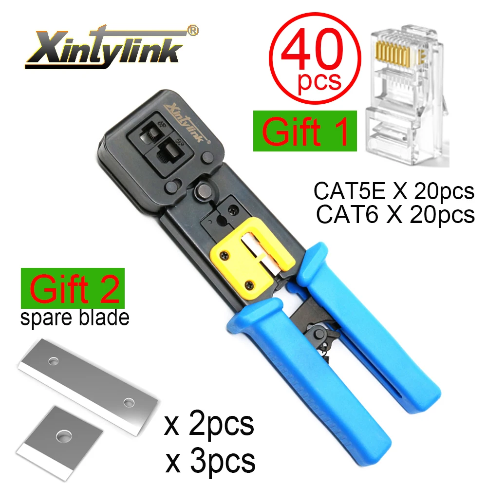 xintylink rj45 crimper wire network tools pliers rj12 cat5 cat6 rj 45 Cable Stripper crimping clamp tongs clip multifunction
