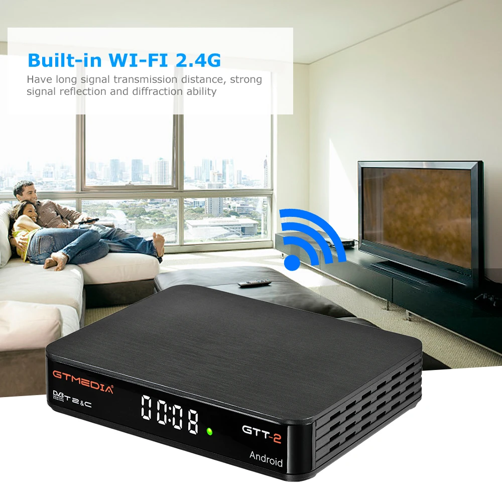 GTMEDIA GTT-2 tv BOX Android 6,0 DVB-T/T2/ISDBT телеприставка 2,4G wifi Amlogic S905D 4K ТВ-приемник Поддержка 3D мультимедийный плеер